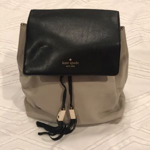 Kate Spade leather backpack. Black and beige.